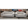 Image 1 : Grey Fabric Upholstered Sofa and Loveseat 