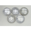 Image 2 : 5 x 1 Oz .999 Silver African Wildlife Elephant Coins