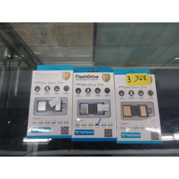 3 New Assorted Flash Drives for Apple Products
