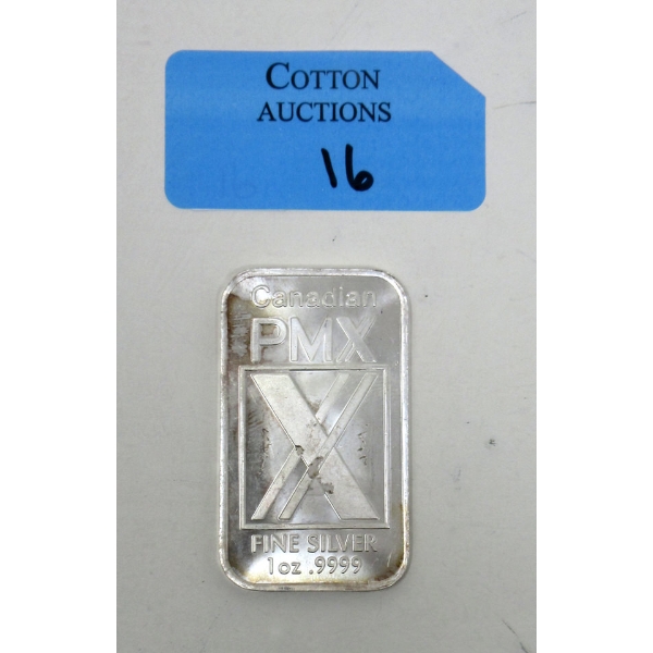1 Oz .9999 Silver Canadian PMX Bar 