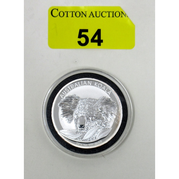 1 Oz .999 Silver 2014 Australian Koala Coin 