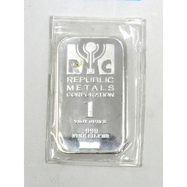 1 Oz .999 Silver Republic Metals Corp Bar 
