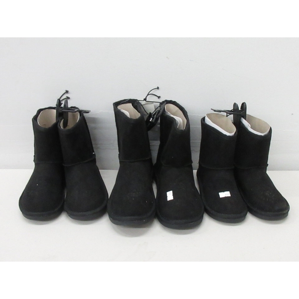 3 New Pairs of Black Fleece Lined Boots