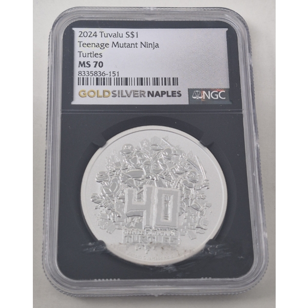 Certified/Graded MS70 1 Oz .9999 Silver Teenage Mutant Ninja Turtles Coin 