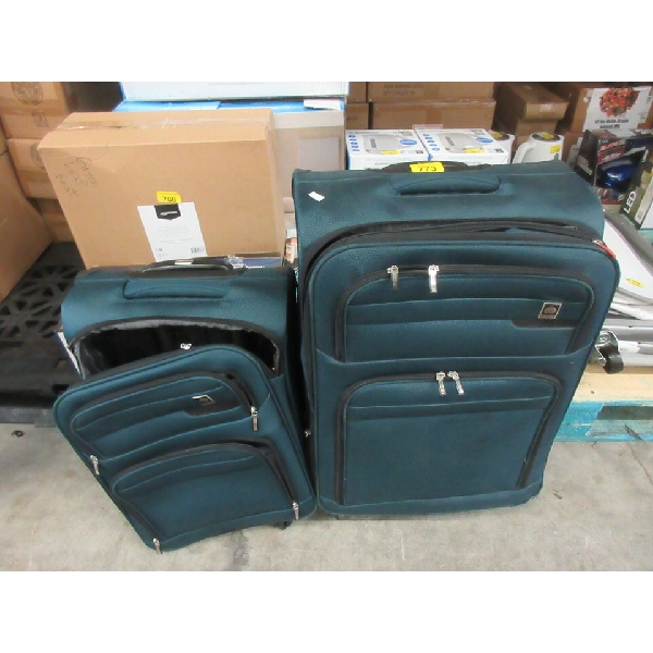 2 Piece Set of Green Delsey Spinner Luggage