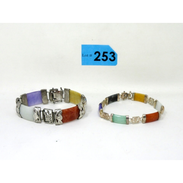 Two .925 Sterling Silver Multi-Gemstone Bracelets