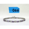 Image 1 : 6.02 CTW Amethyst & Diamond Tennis Bracelet