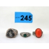 Image 1 : 3 Sterling Silver Dinner Rings - 1 Size 8 & 2 Size 9