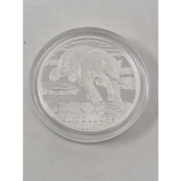 .9999 Silver 2014 Polar Bear $50 Coin 