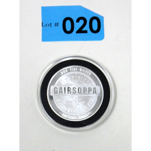 1 Oz .999 Silver WWII Gairsoppa Shipwreck Silver Round 