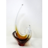 Image 1 : MCM Amber to Clear Art Glass Centerpiece Dish