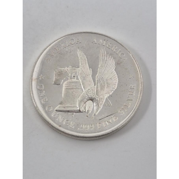1 Oz .999 Silver American Eagle/Liberty Bell Round