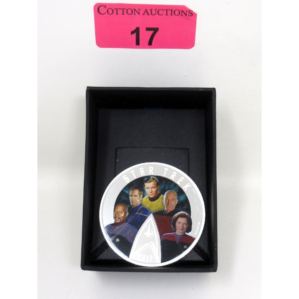 2+ Oz .9999 Silver 2017 Five Captains Star Trek Coin 