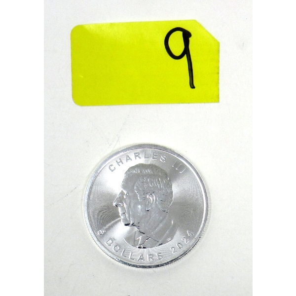 1 Oz .9999 Silver 2024 Maple Leaf Coin 