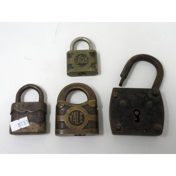4 Vintage Padlocks - No Keys