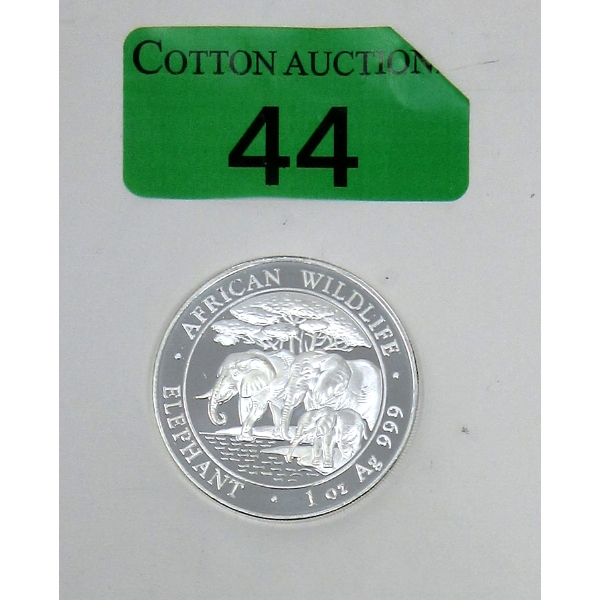 1 Oz .999 Silver 2013 African Wildlife Elephant Coin 