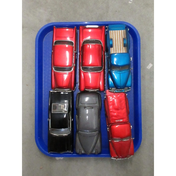 6 Assorted Diecast Car Models - 1:24 Scale