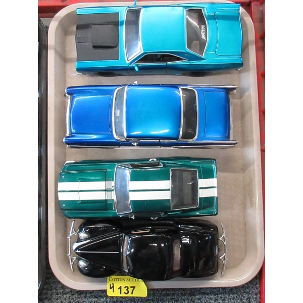 4 Assorted Diecast Car Models - 1:24 Scale