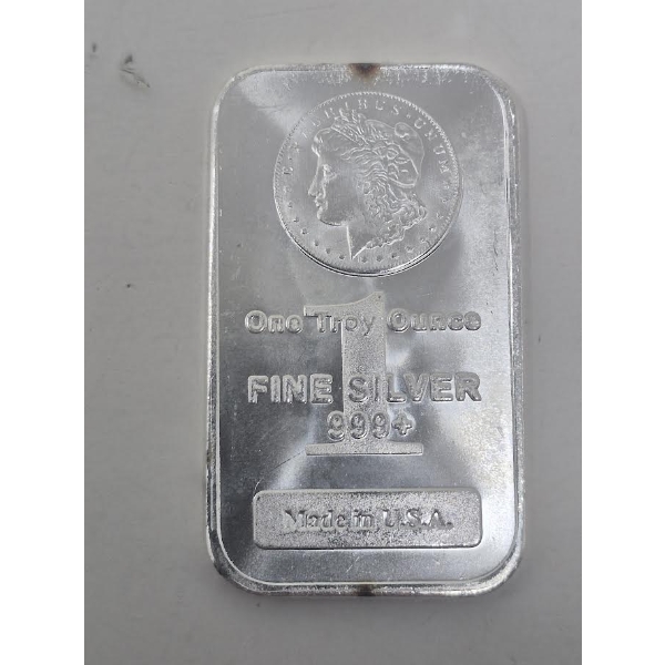1 Oz .999+ Silver Morgan Head Bar