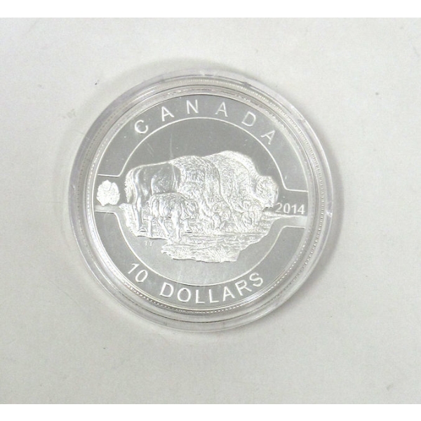 1/2 Oz .9999 Silver 2014 The Bison $10 Coin 