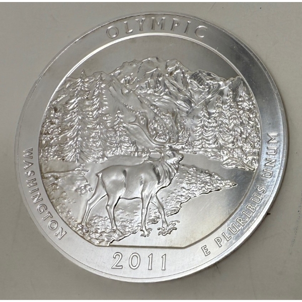 5 Oz .999 Silver Gettysburg Pennsylvania Quarter Dollar Coin 