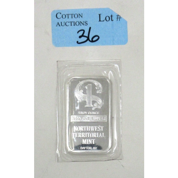 1 Oz .999 Silver Northwest Territorial Mint Bar 