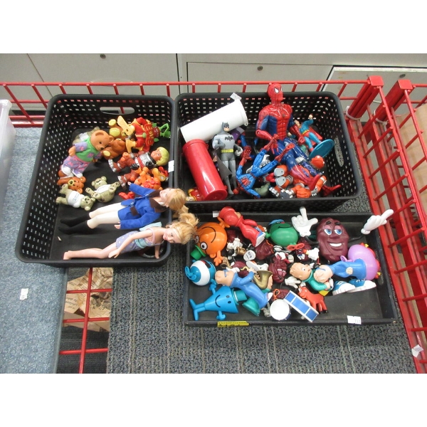 3 Trays of Vintage Super Hero & Other Figurines