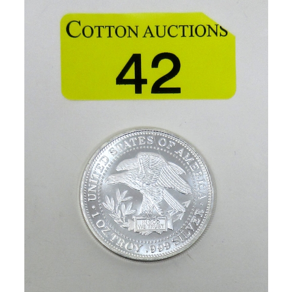 1 Oz .999 Silver Eagle Silver Trade Unit Round 