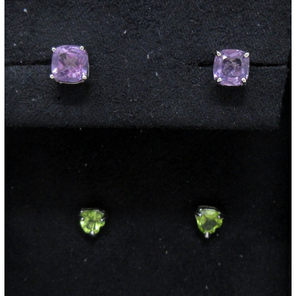 2 Pairs New Gemstone Earrings 