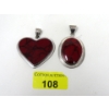 Image 1 : 2 Large .925 Silver & Agate Pendants