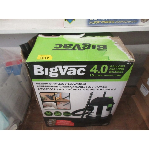 Big Vac Stainless Steel 4 Gal/15 L Shop Vac