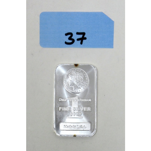 1 Oz .999+ Silver Morgan Head Bar 