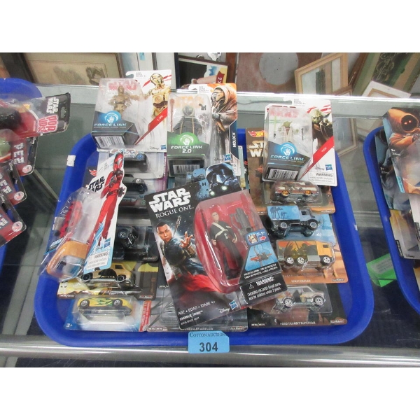 16 Star Wars Figurines & Hot Wheels Cars