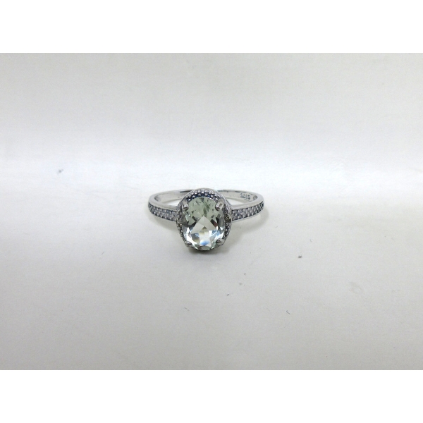 New 1.70 CT Green Amethyst & Diamond Solitaire Ring