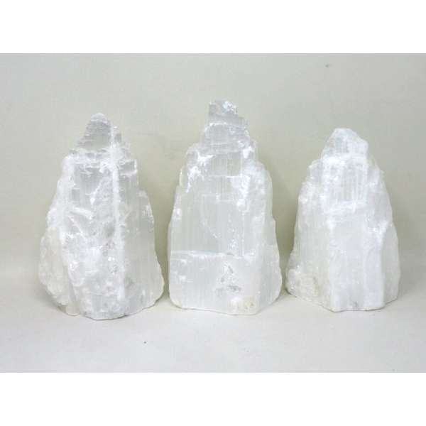 3 Selenite Crystal Healing Towers - Tallest 6"