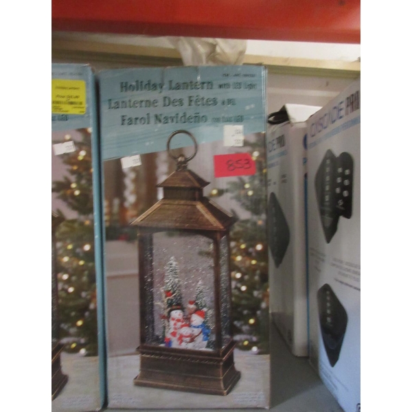 Holiday Lantern with LED Lights & Moving Glitter