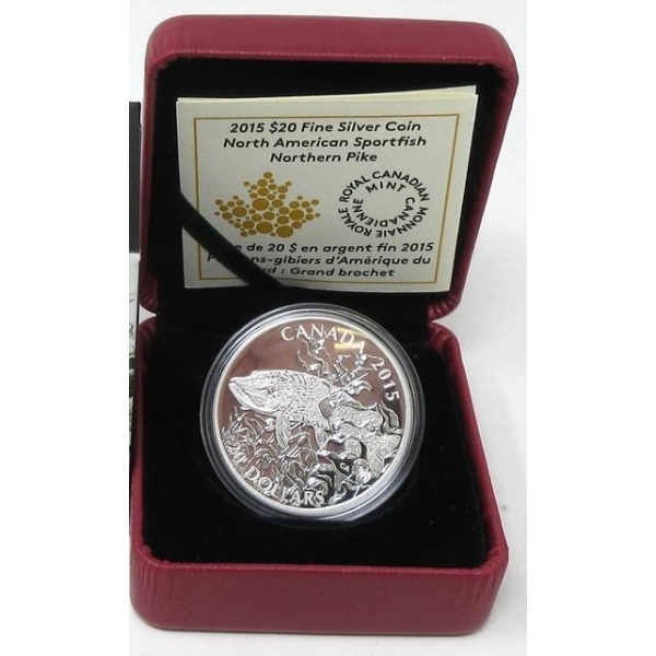 2015 .9999 Silver 1 Oz Northern Pike Coin 