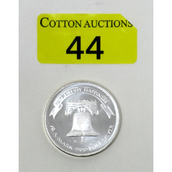 Vintage 1 Oz .999 Silver 1984  Liberty Bell Round 