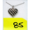 Image 1 : Half Carat Black & White Diamond Heart Pendant 