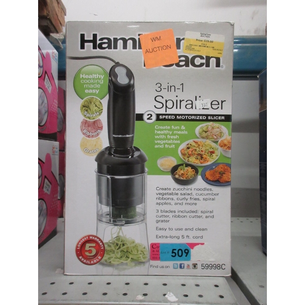 Hamilton Beach 3-in-1 Spiralizer - Preowned 