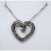 Image 2 : Blue & White Diamond Heart Necklace - Reversible 