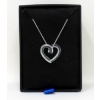 Image 3 : Two Sided Blue & White Diamond Heart Pendant
