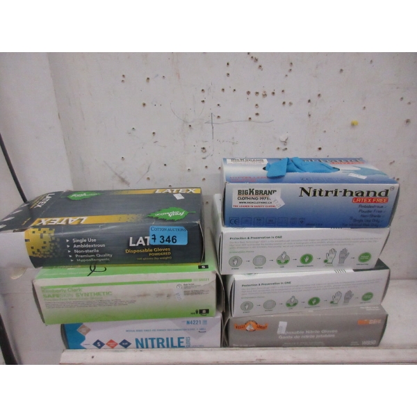 7 Assorted Boxes of 100 Disposable Gloves - Size S