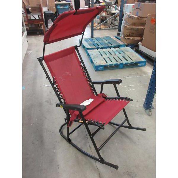 New Red Rocking Patio Chair with Sun Shade