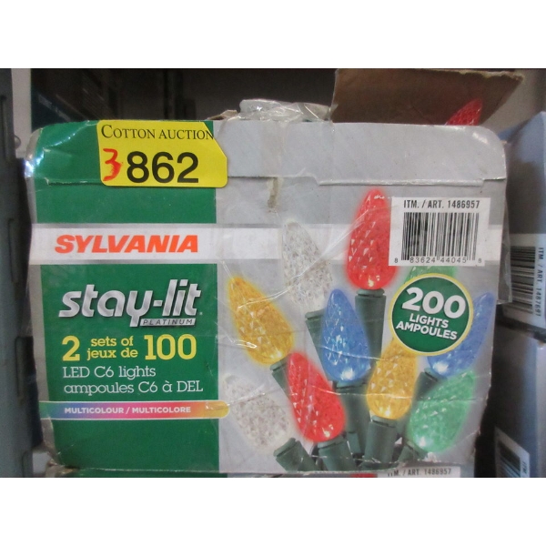 3 Sets of Sylvania Stay-lit LED Multicolour C6 String Lights