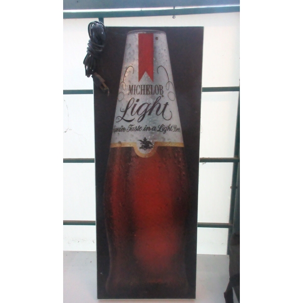 Vintage Illuminated Michelob Light Beer Sign 