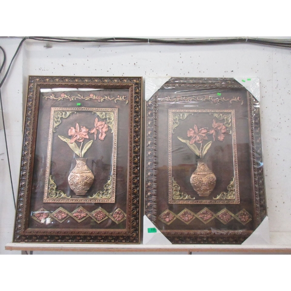 2 New Oversize 3D Wall Art - 28" x 38" Each