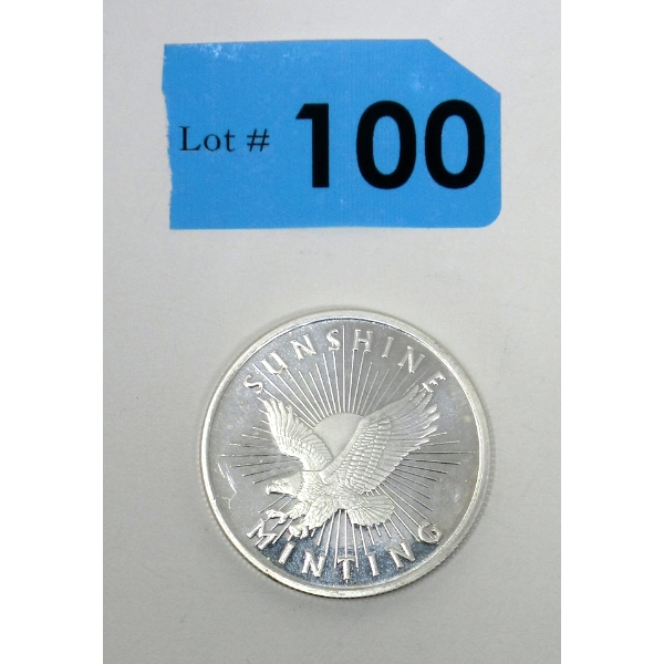 1 Oz .999 Silver Sunshine Minting Round 
