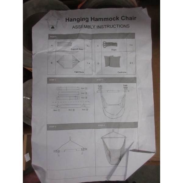 Grey Hanging Hammock Chair in Box