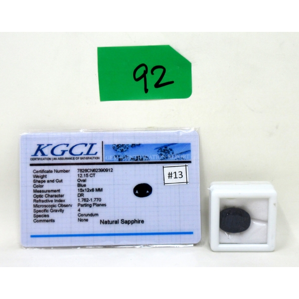 12.15 CT Oval Shaped Sapphire Gemstone